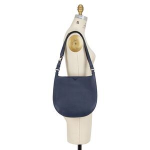 Valextra Hobo Weekend Medium Handbag Navy Made in Italy Leather $2,580.00